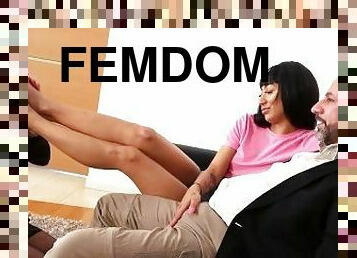 asiatic, laba, cuplu, sex-in-trei, picioare, umilire, femdom