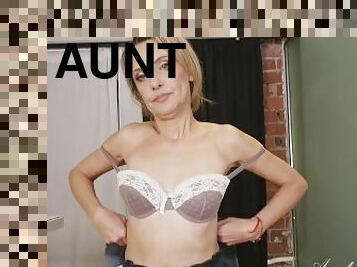 Aunt Judy's - Petite 53yo Mature Hairy Pussy Amateur Mrs. Gerda - Kitchen Fun in Panties