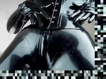 TEASER jerk off for my latex catsuit thighs JOI femdom