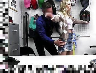 Shoplifter fucked by horny security guard in order to be released