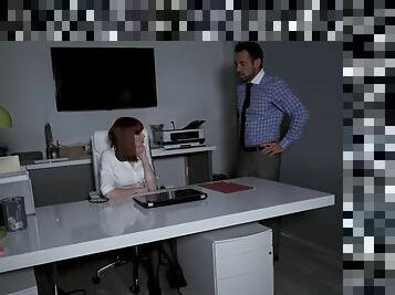 Teen employee redhead anal punish fucked by her boss
