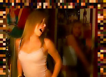Fun teens in tank tops webcam dance