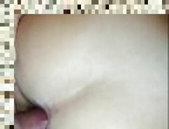 baden, klit, doggy, dilettant, anal-sex, selbst-gefertigt, creampie, paar, gesichtspunkt, durchdringend