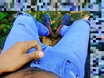 Solo Guy masturbate & Moaning Orgasm IN OUTDOOR!