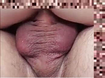 Hot bitch gets hot cum in her pussy while riding a cock