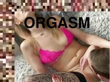 ekstrem, orgasme, fisse-pussy, amatør, legetøj, fransk, blond, naturlig, drillende