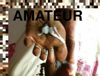 extrême, énorme, masturbation, amateur, ejaculation-sur-le-corps, pieds, sale, ejaculation, fétiche, massive