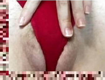 Teen shows huge bulging cameltoe in tight panties after school