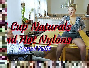 G cup natural and hot nylons starring Krystal Swift