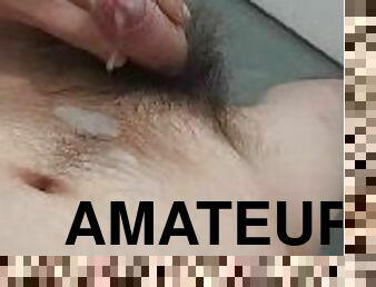 masturbation, amatör, cumshot, första-gången, ensam, bisexuell