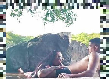 Trailer - Being fucked by her lover in the river in public and he came in my mouth