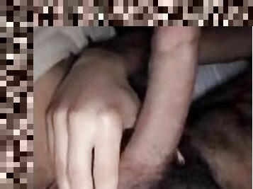 mastubasi, muncrat, berkulit-hitam, penis-besar, mainan, sudut-pandang, seorang-diri, penis