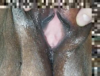 chatte-pussy, amateur, ébène, black, serrée, parfait, humide