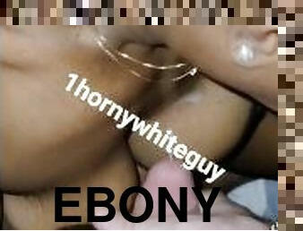 REMASTERED - Horny white guy cums on sexy ebony Haitian ???????? MILF tits