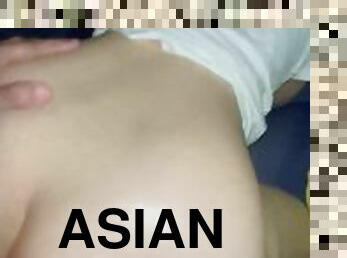 asiatisk, fitta-pussy, kvinnligt-sprut, samling, creampie, filipinsk, brunett, hårt