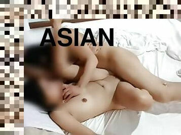 asiatisk, röv, storatuttar, gigantisk-kuk, milf, tonåring, hardcore, creampie, par, college