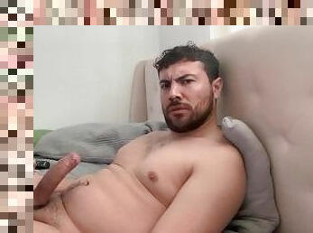 Jacking off shirtless and cum over myself www.onlyfans,com/roddddddd