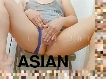 asiatique, masturbation, milf, jouet, maman, doigtage, sale, point-de-vue, gode, solo