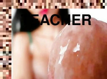 Naughty teacher empties her virgin student's blue balls