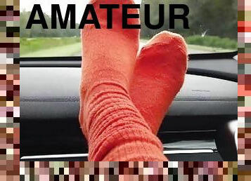 amateur, coche, pies, fetichista