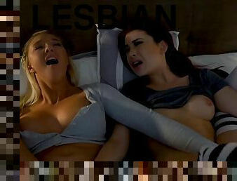 Lesbian Stepsisters Masturbate and Touch Each Other to Have Real Orgasms