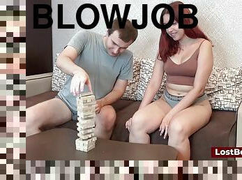 Jenga striptease with Ksyusha and Mick