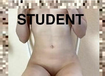 Naked Girl From College Is Reading Book
