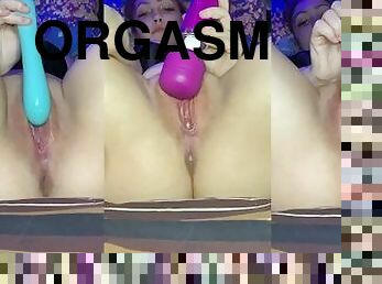 masturbação, orgasmo, cona-pussy, amador, fudendo, dildo, sozinho, fecho, molhado