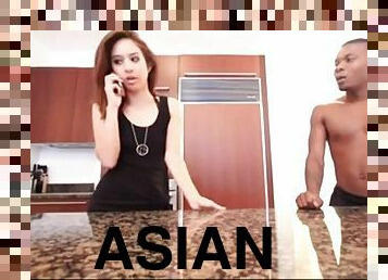 asian, payu-dara-besar, menipu, perempuan-afrika, interracial, hitam, suami