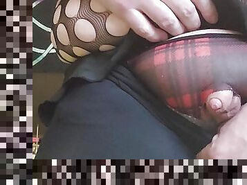 bbw sissy shows off tucked clitty