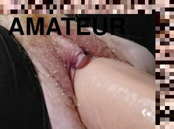 gigantisk, masturbation, fitta-pussy, amatör, leksak, dildo