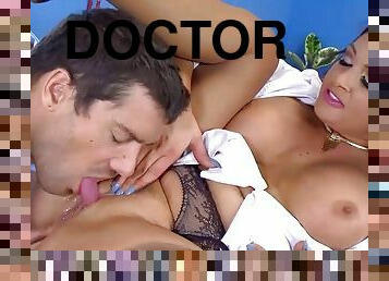 Doctor with big tits fucked by patient