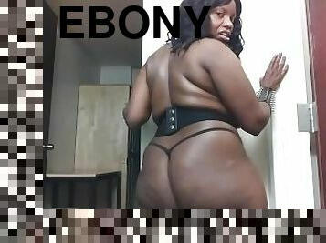 Leather-Clad Ebony Bouncing Big Titties and Ass (Preview)