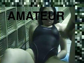 amateur, fellation, piscine