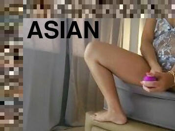 asiatique, masturbation, orgasme, amateur, anal, ejaculation-interne, gode, fétiche, solo, minuscule