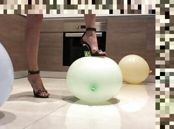 Popping Big Balloons In My High Heels