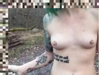 CAUGHT!!  Walking nude on a public trail caught by homeowner (sign up to my OF for more fun!!)
