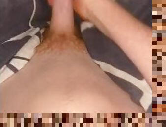 Stroking long ginger dick