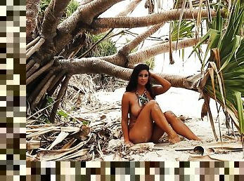 Naked Natural Beauty Posing In Exotic Tropical Location - Morgan Mcnamara