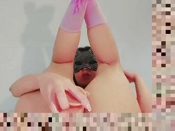 asiatique, cul, gros-nichons, masturbation, orgasme, giclée, amateur, ados, maison, seins