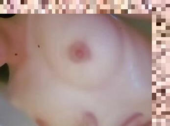 Big round tits with pointy nipples are waiting for you in the bath