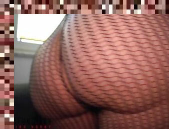 cul, gros-nichons, chatte-pussy, amateur, black, joufflue, bas, ejaculation, naturel, résille