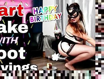 It's Zero's Birthday, so I farted on his cake! Femdom fart bondage feet licking Real Homemade Milf