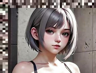 2B Without Blindfold. 3D Anime. No Nude