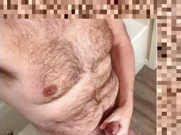 papa, poilue, masturbation, mamelons, amateur, jouet, gay, percé, solo, pappounet