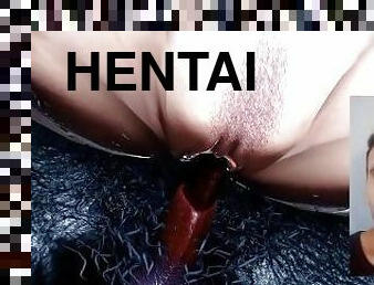 monster, tonåring, anime, hentai, dildo, kuk