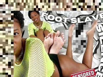 FOOT SLAVE SILENCE. CENSORED BETASAFE PIXEL VERSION - eKRYSTALLINE - Ebony Femdom Feet Worship