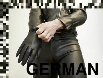TouchedFetish - Leather Biker in Tight Leather Pants, Leather Jacket and Gloves