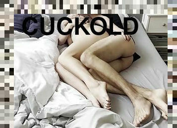 Unexpected morning sex with her cuckold husband and his best friend Steve