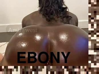 Ebony teen oiled up and has interracial sex. Found her on hookmet.com